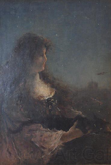 Alfred Stevens Allegory of the night Norge oil painting art